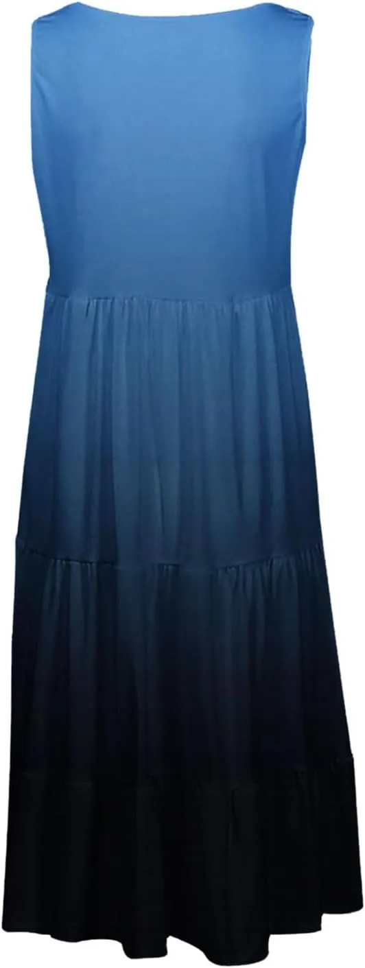 Summer Dresses for Women 2025 Casual Beach Loose Flowy Sleeveless Sundresses Vacation Wear Trendy Resort Tank Dress