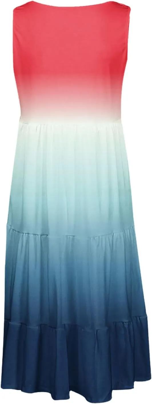 Summer Dresses for Women 2025 Casual Beach Loose Flowy Sleeveless Sundresses Vacation Wear Trendy Resort Tank Dress