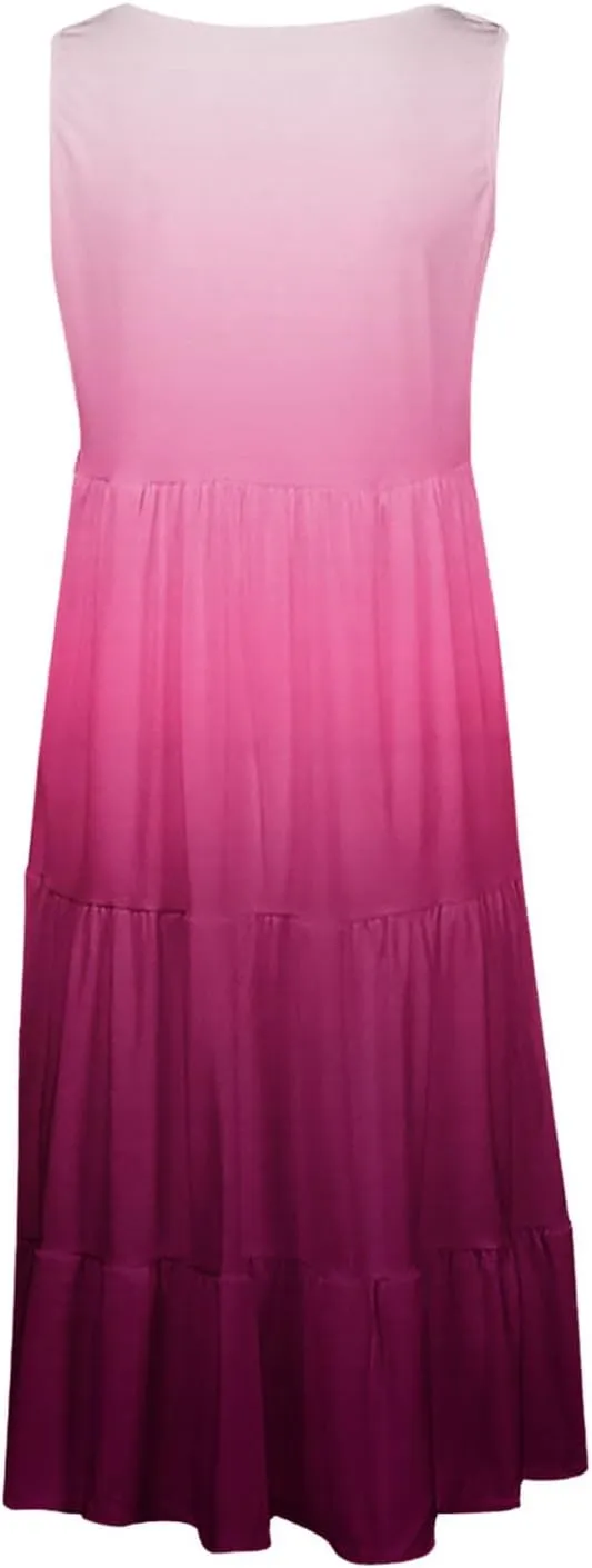 Summer Dresses for Women 2025 Casual Beach Loose Flowy Sleeveless Sundresses Vacation Wear Trendy Resort Tank Dress