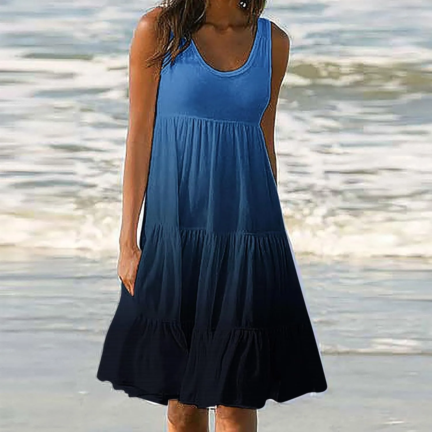 Summer Dresses for Women 2025 Casual Beach Loose Flowy Sleeveless Sundresses Vacation Wear Trendy Resort Tank Dress