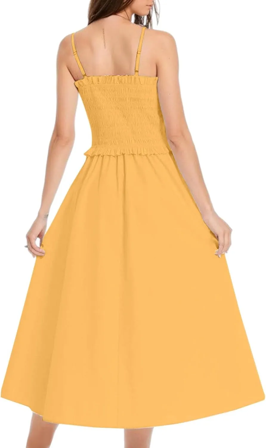 Summer Dresses for Women 2025 Strapless Sundress Off Shoulder Sleeveless High Waist Smocked A-Line Beach Maxi Dress