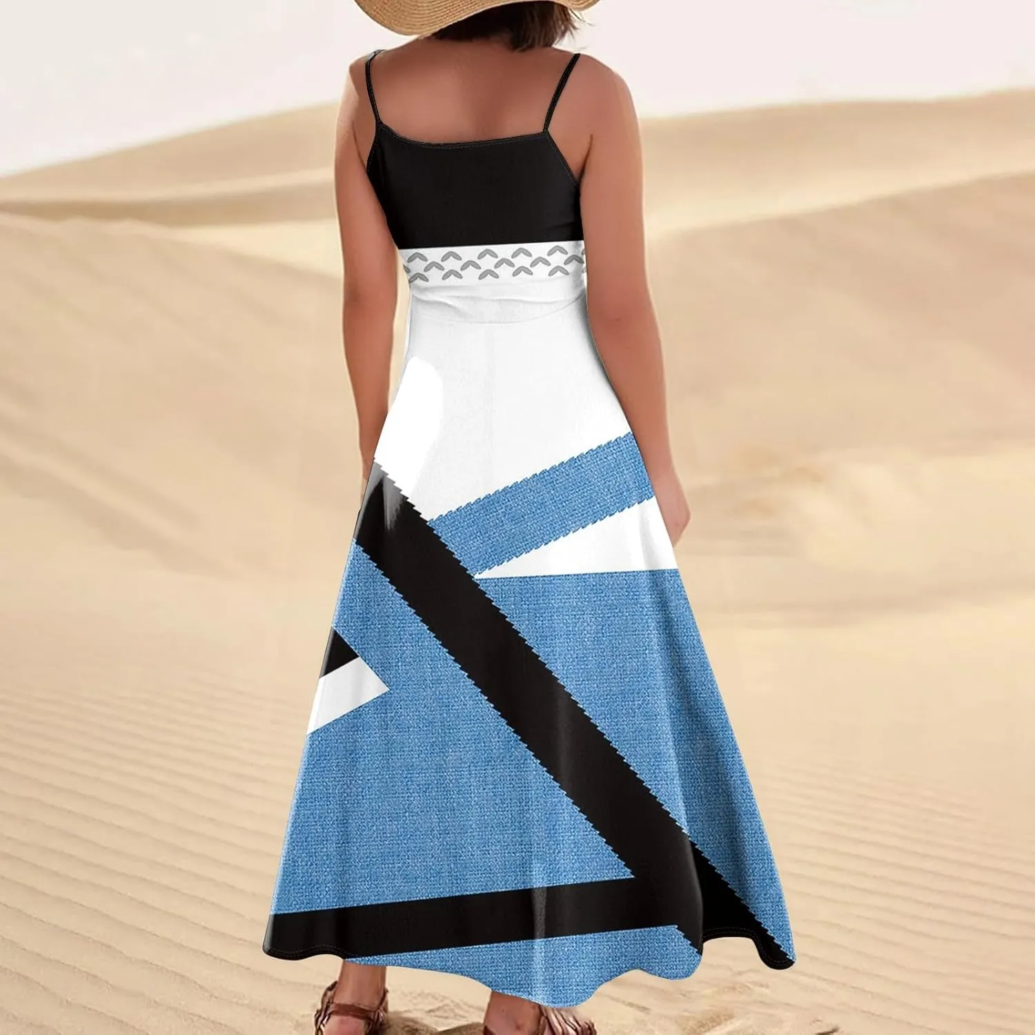 Summer Dresses for Women 2025 Trendy Floral Spaghetti Strap Maxi Sundresses Tropical Paisley Sleeveless Dress with Pockets