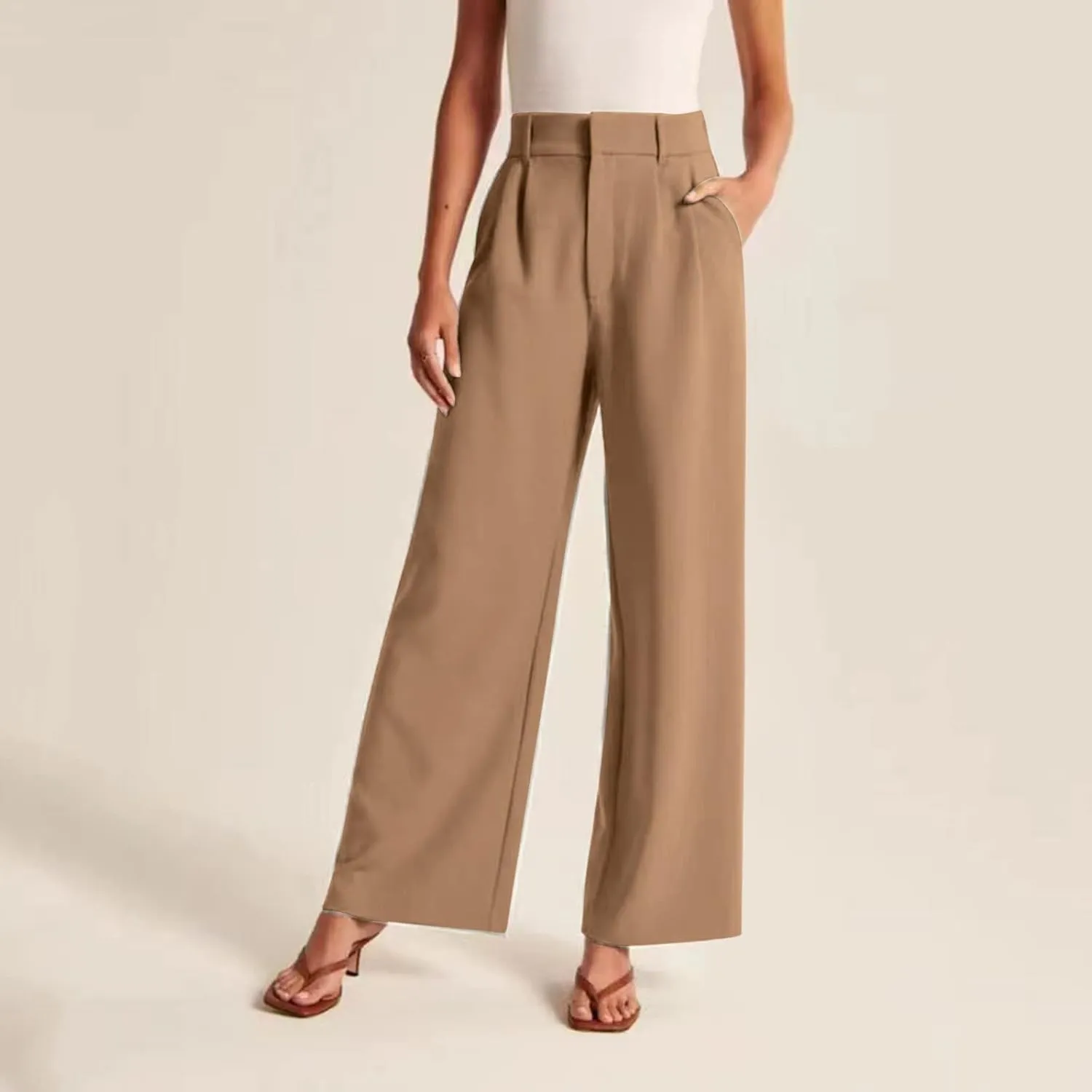 Summer Pants for Women 2024 Trendy Women Wide Leg Pants for Women Work Business Casual High Waisted Dress