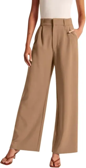 Summer Pants for Women 2024 Trendy Women Wide Leg Pants for Women Work Business Casual High Waisted Dress