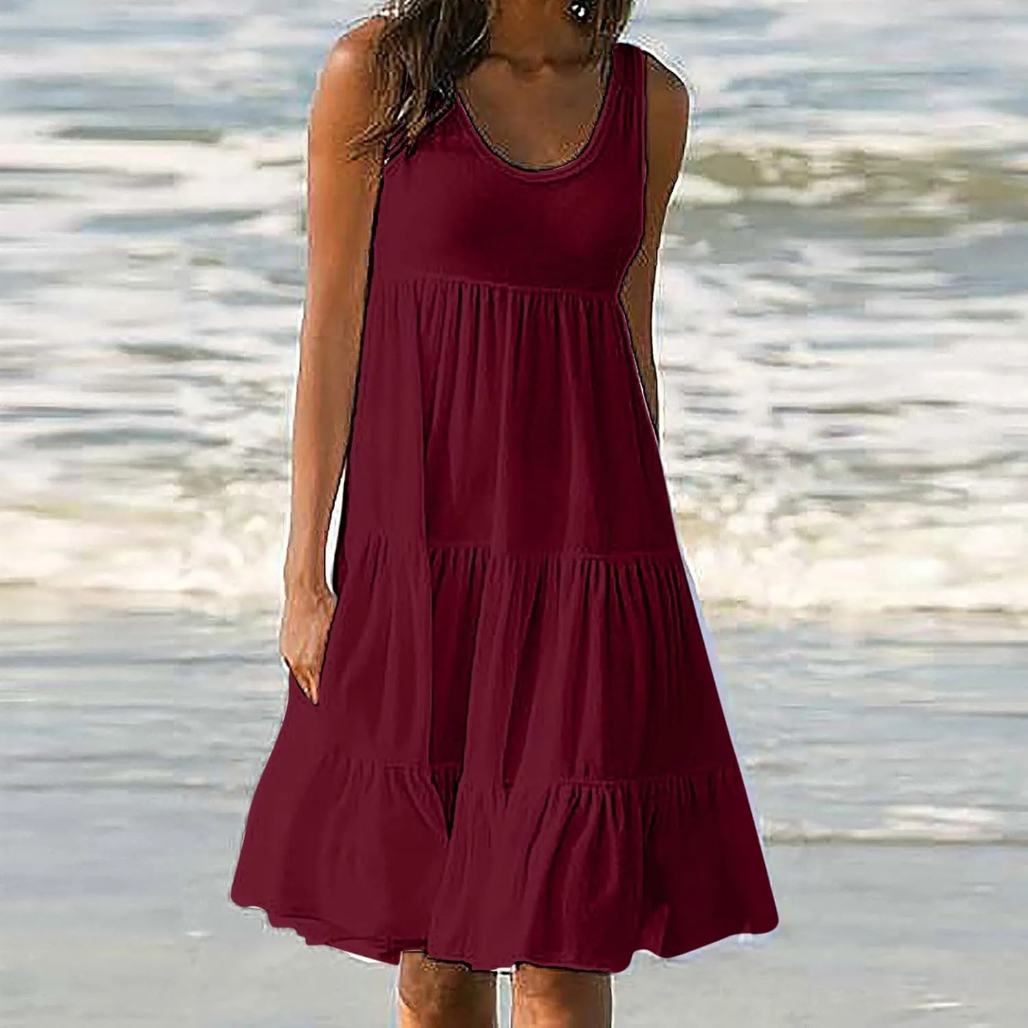 Sun Dresses for Women 2025 Trendy Summer Boho Sundress Beach Wear Casual Loose Vacation Tank Dress Holiday Outfits