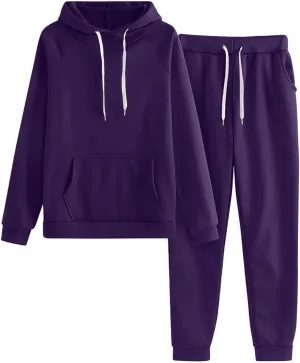 Sweatsuits for Women Two Piece Fall Outfits Plus Size Workout Sets Tracksuit Long Sleeve Hoodie Jogger Pants Matching Suits