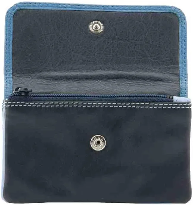 Tahiti RB 99 Multi Colored Womens Soft Luxury Leather Coin Purse Wallet (Blue Multi)