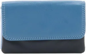 Tahiti RB 99 Multi Colored Womens Soft Luxury Leather Coin Purse Wallet (Blue Multi)