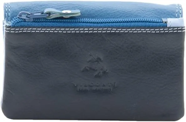 Tahiti RB 99 Multi Colored Womens Soft Luxury Leather Coin Purse Wallet (Blue Multi)