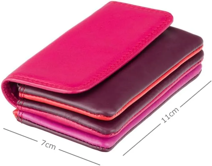Tahiti RB 99 Multi Colored Womens Soft Luxury Leather Coin Purse Wallet (Plum Multi)