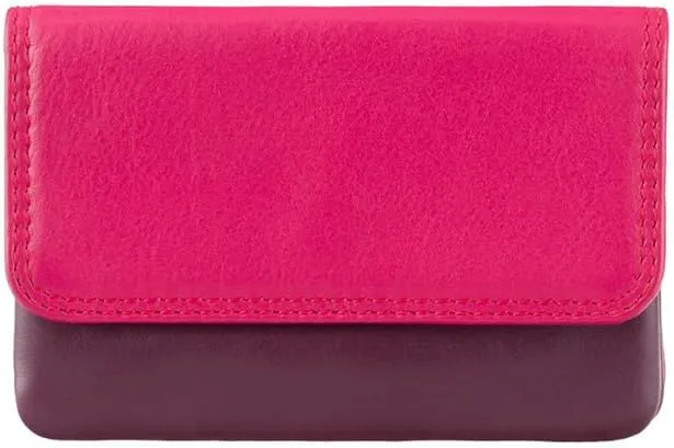 Tahiti RB 99 Multi Colored Womens Soft Luxury Leather Coin Purse Wallet (Plum Multi)