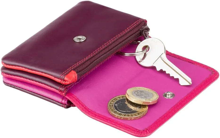 Tahiti RB 99 Multi Colored Womens Soft Luxury Leather Coin Purse Wallet (Plum Multi)
