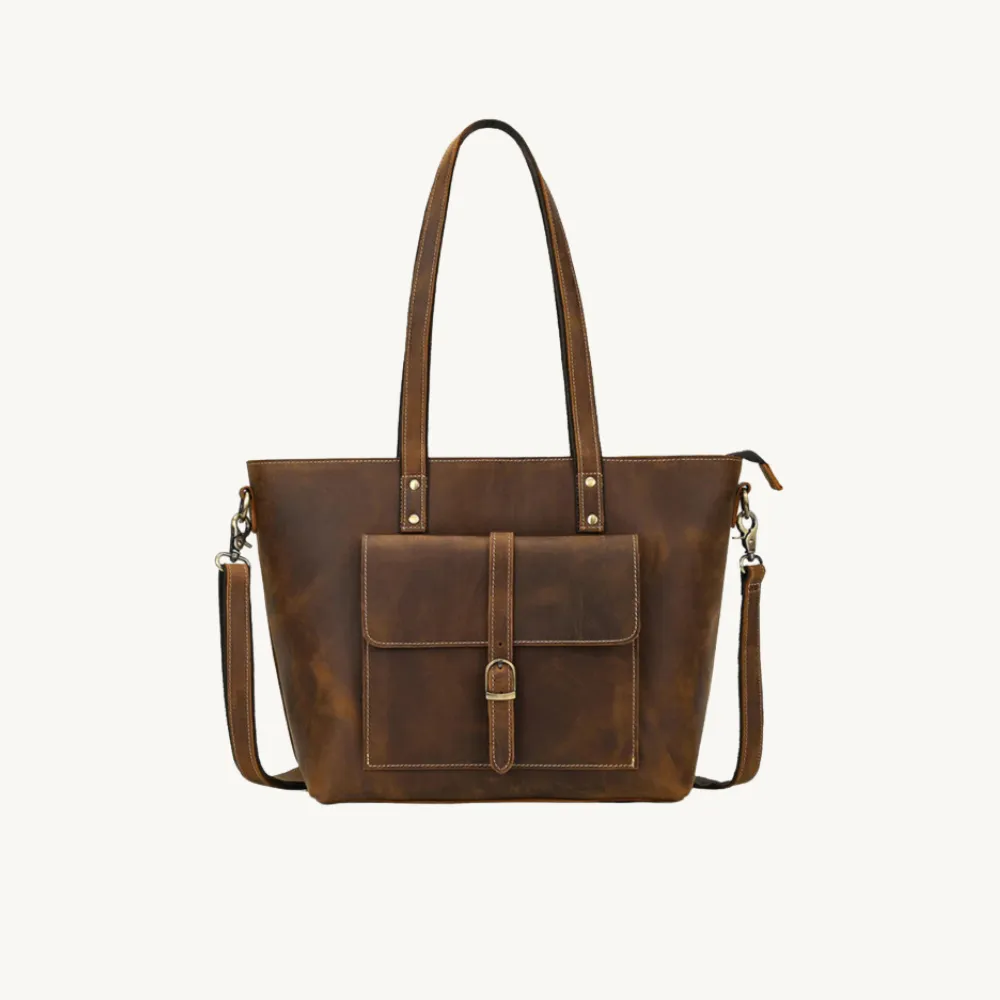 Tan Leather Tote Bag