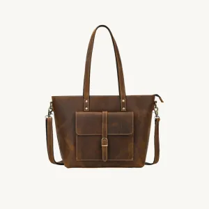 Tan Leather Tote Bag