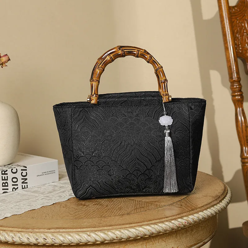 Tassel Ancient Style Cheongsam Banquet Clutch Bamboo Bags
