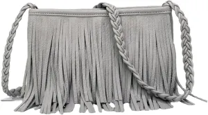 Tassel Crossbody Bag for Women Small Leather Handbags Ladies Fashion Purse Phone Bag