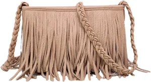 Tassel Crossbody Bag for Women Small Leather Handbags Ladies Fashion Purse Phone Bag