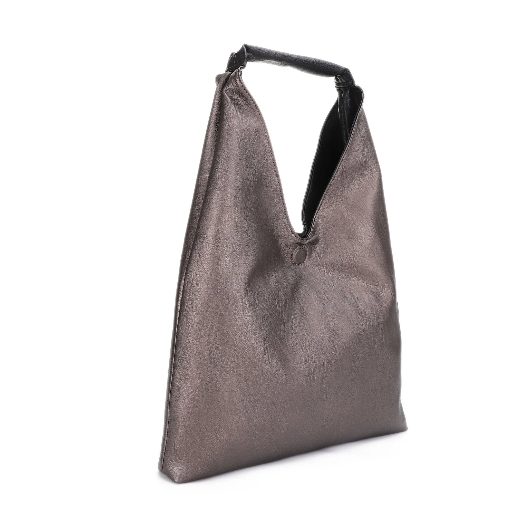 Tess Black   Pewter | Reversible Hobo Bag