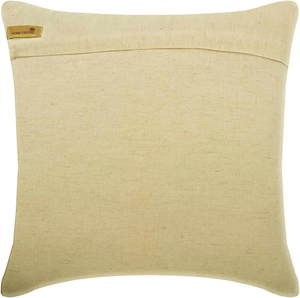 The HomeCentric Pillow Covers Gold Cushion Cover Couch Pack of 2 18x18 inch (45x45 cm) Faux Leather & Suede Pillowcase Zipped Pillow Covers with Beaded & Print Animal Print - Walk The Wild