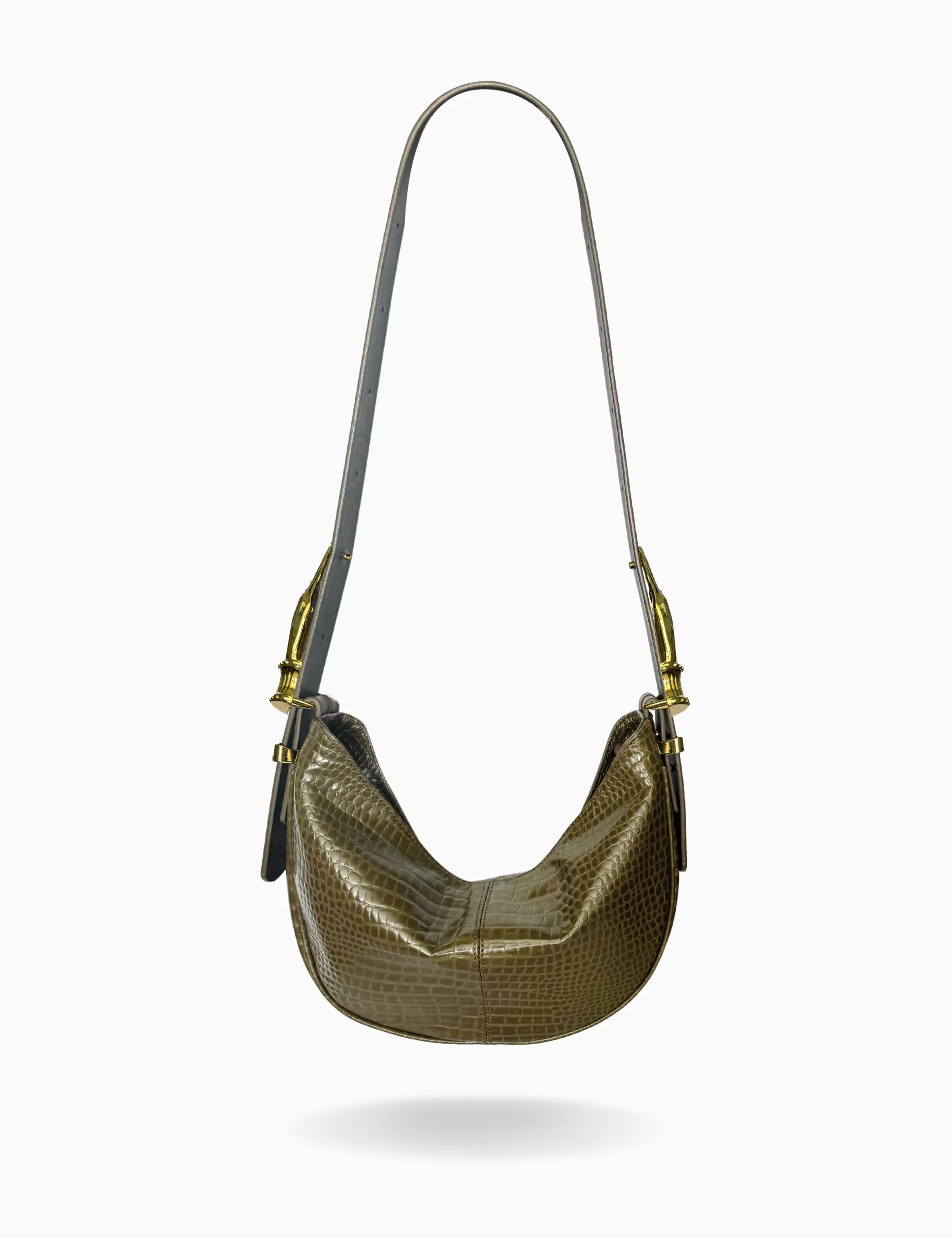 The Midi Hobo Gilded Lure Bag Dark Moss