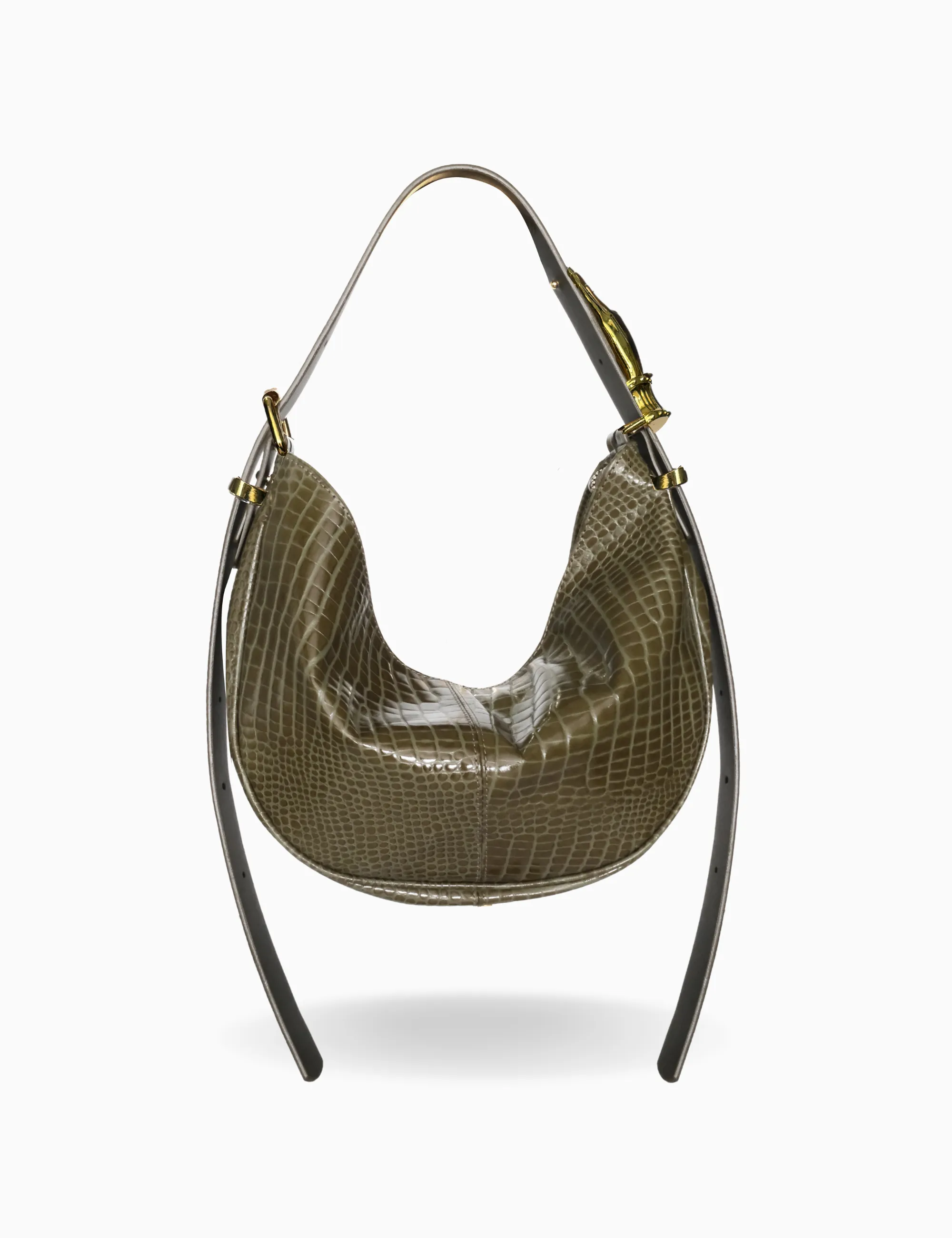 The Midi Hobo Gilded Lure Bag Dark Moss