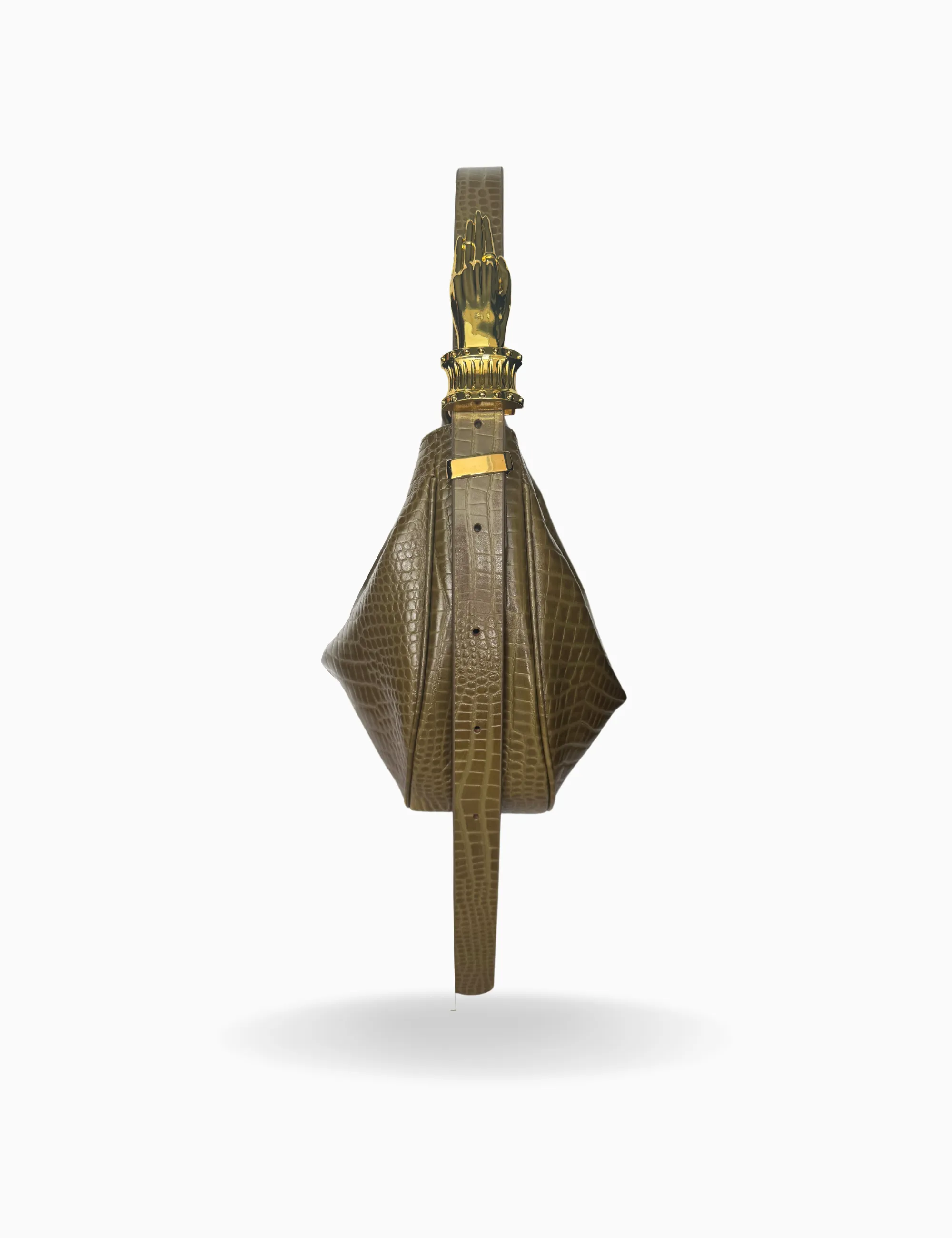 The Midi Hobo Gilded Lure Bag Dark Moss