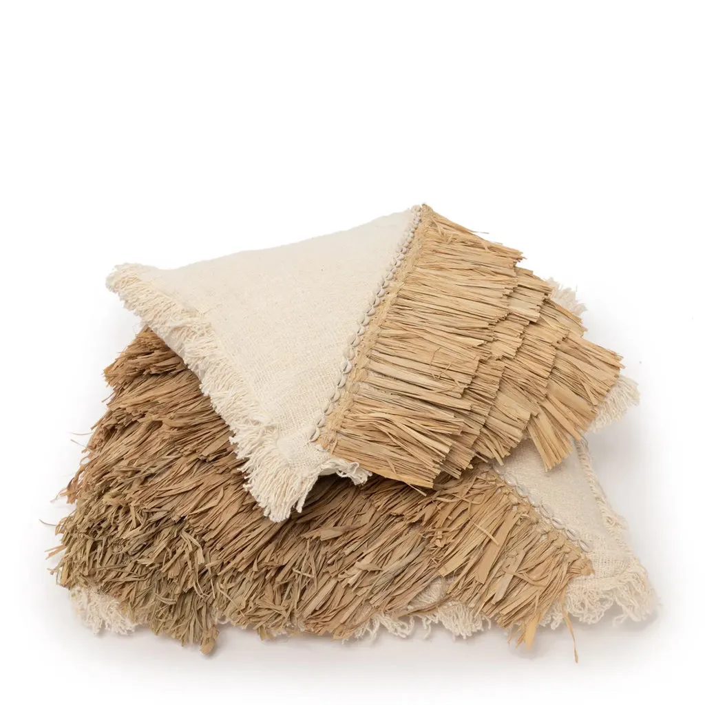 The Raffia Cotton Cushion Cover - Natural White - 60x60