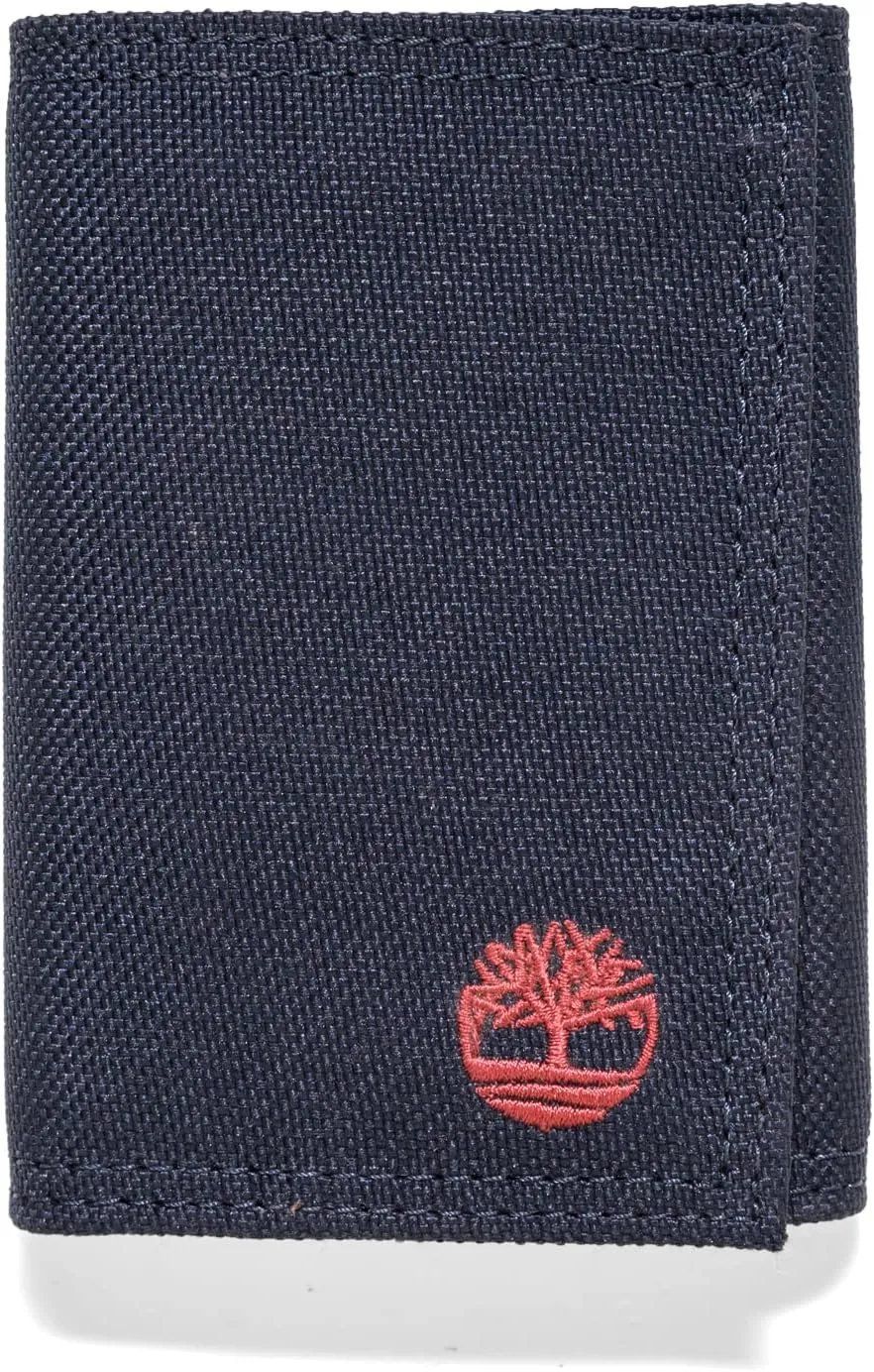 Timberland Men's Trifold Nylon Wallet, Navy, One Size