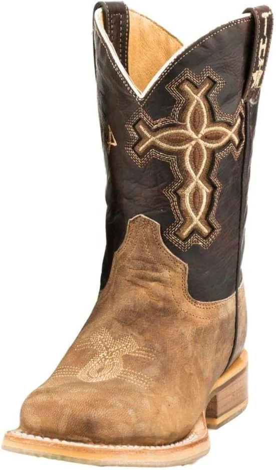 Tin Haul Boys' I Believe Western Boot Square Toe Tan