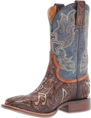 Tin Haul Shoes Men's Cowboy Western Boot, Blue/Brown, 10.5 Wide