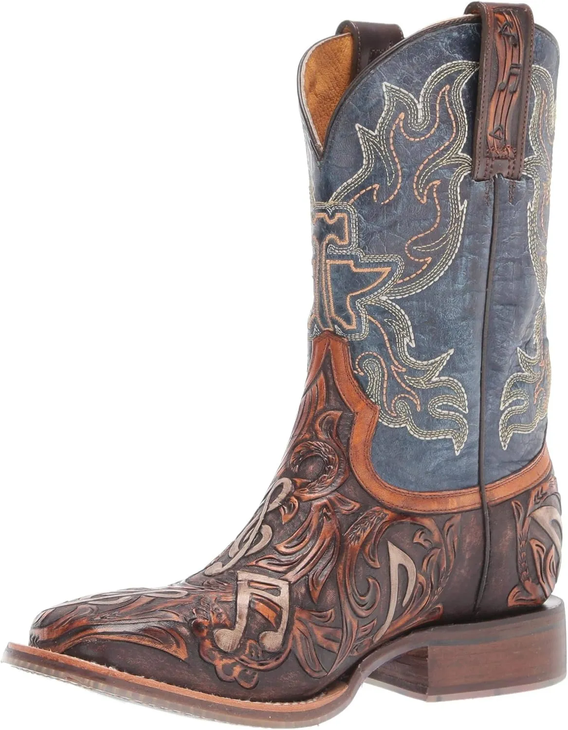 Tin Haul Shoes Men's Cowboy Western Boot, Blue/Brown, 10.5 Wide
