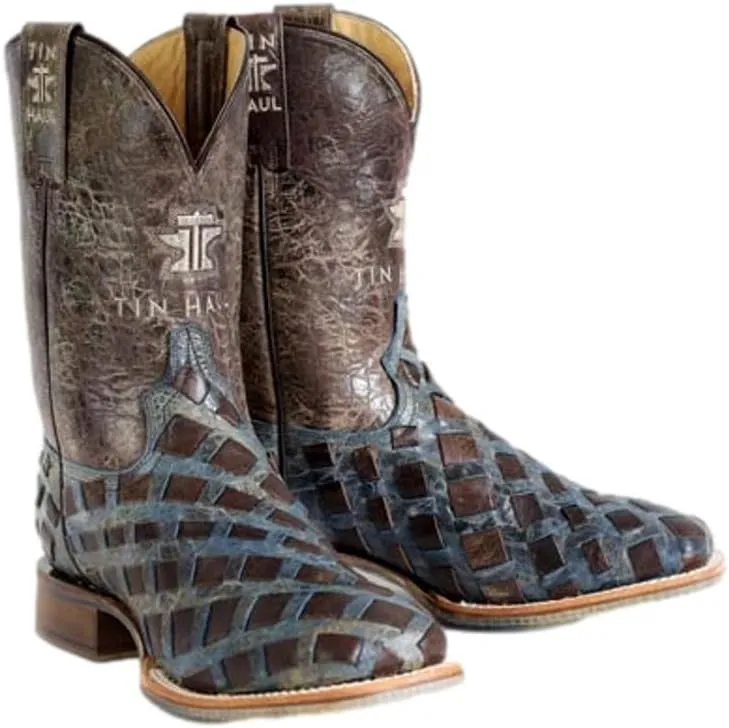 Tin Haul Western Boots Mens Knotted Leather Brown 14-020-0077-0542 BR