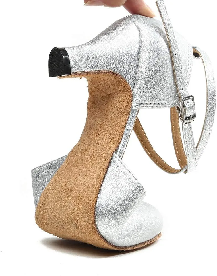TINRYMX Women Ballroom Dance Shoes Closed Toe T-Strap Character Modern Latin Salsa Tango Waltz Performance Dancing Shoes,Model-YCL272