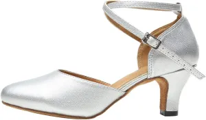 TINRYMX Women Ballroom Dance Shoes Closed Toe T-Strap Character Modern Latin Salsa Tango Waltz Performance Dancing Shoes,Model-YCL272