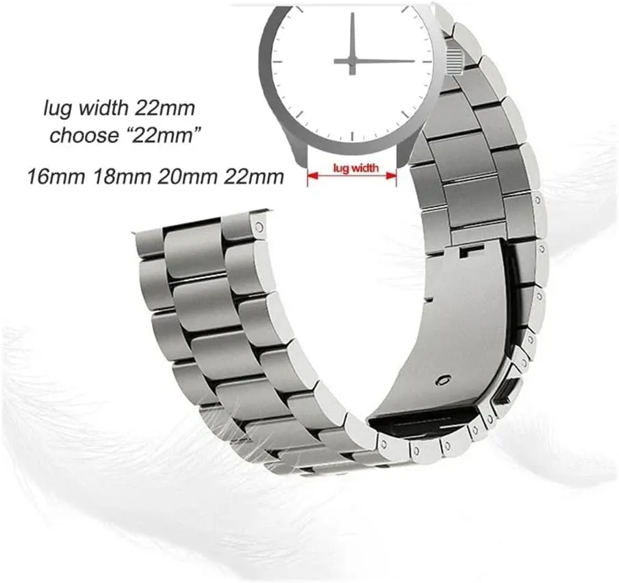 Titanium Metal Strap 22mm 20mm 18mm 16mm Watch Band Quick Release Universal Bracelet Smart Watch Replacement Wristband Business