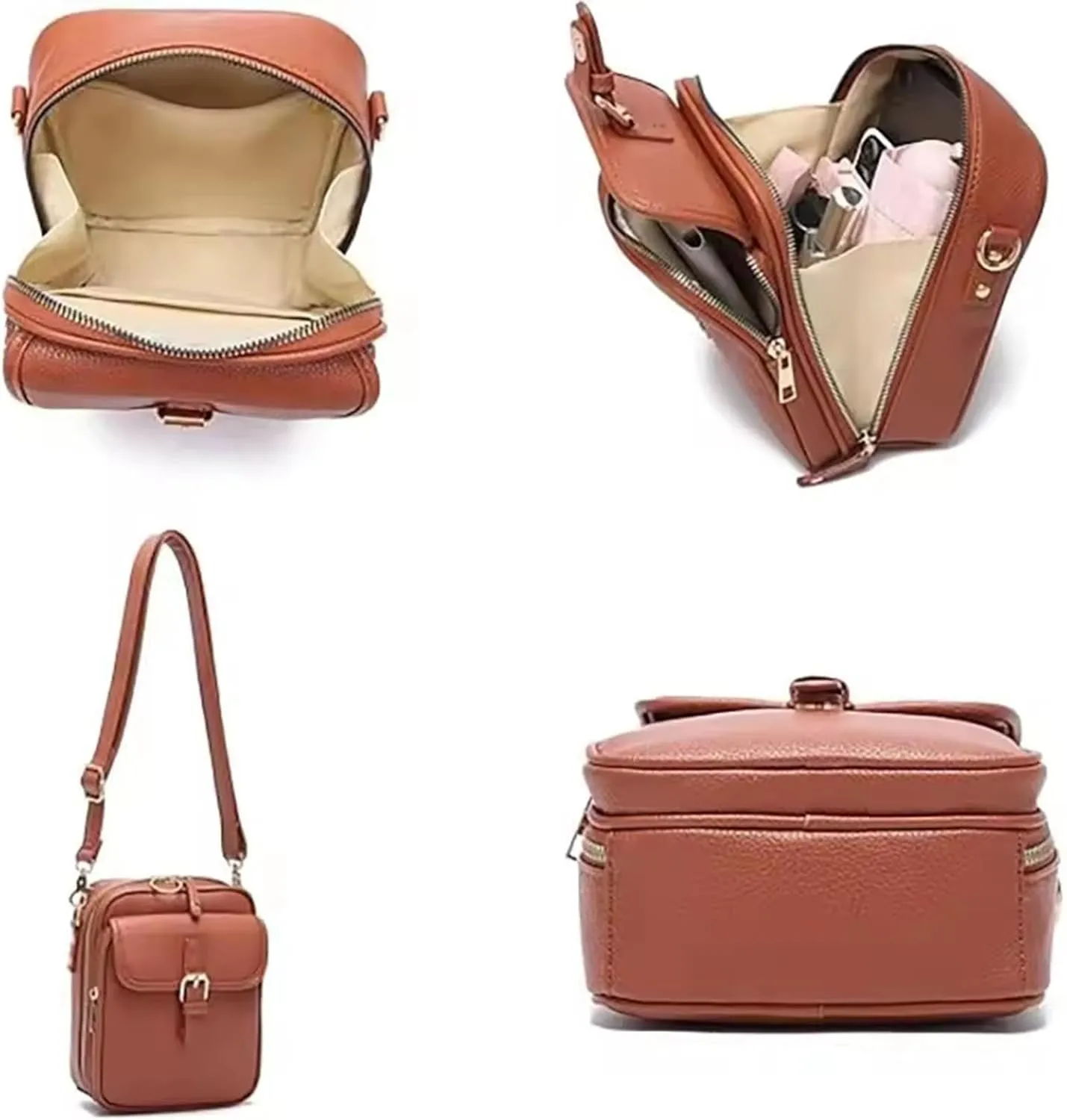 Tojoyride Crossbody Bag Urvashi Crossbody Bag Vintage Crossbody Purse for Women Travel Shoulder Bags Leather Bag(Red)
