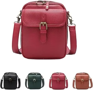 Tojoyride Crossbody Bag Urvashi Crossbody Bag Vintage Crossbody Purse for Women Travel Shoulder Bags Leather Bag(Red)