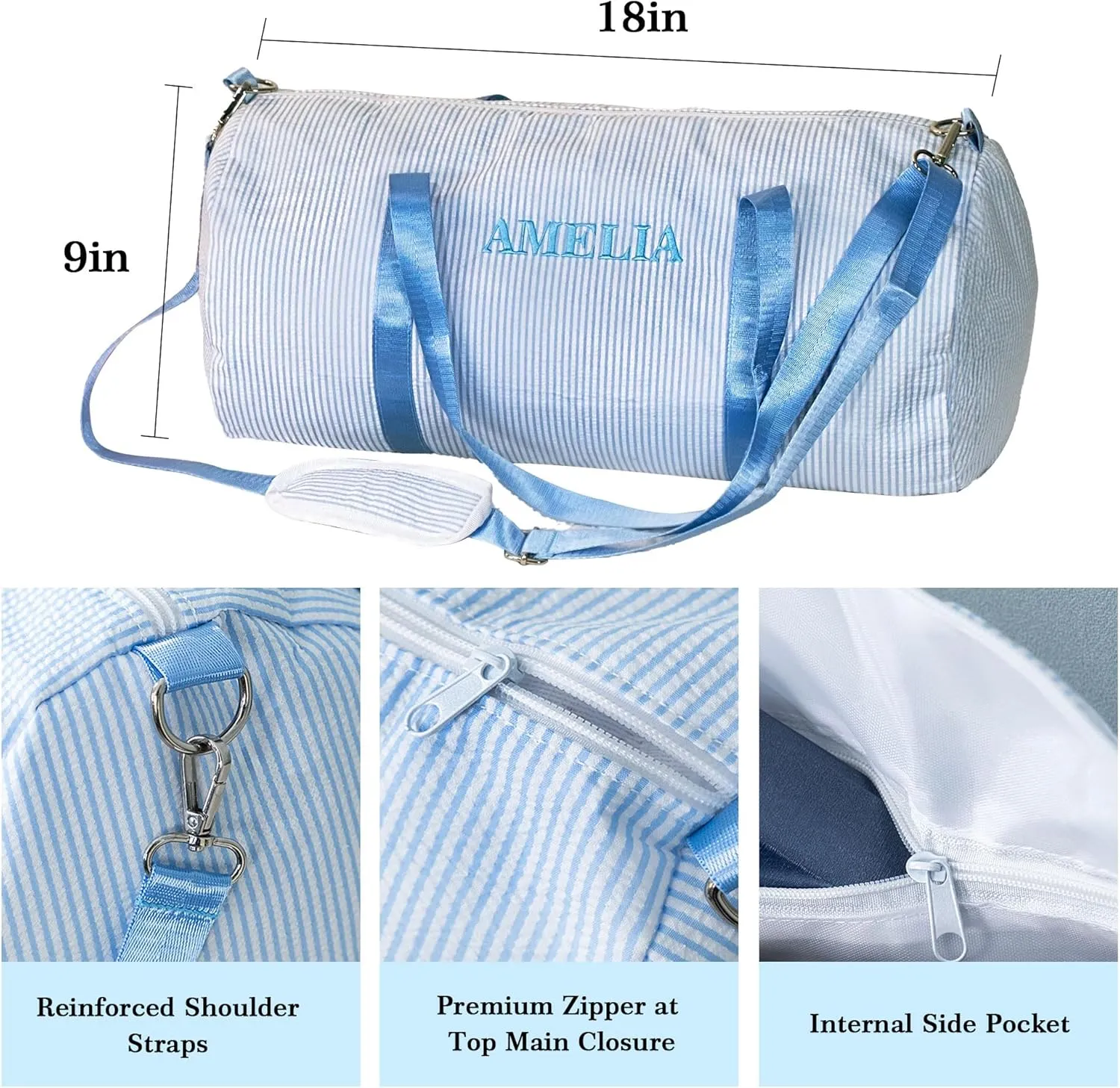 Tomay Custom Embroidered Handbag Personalized Design Large Sling Bags Capacity Adult' Shoulder BagTravel Companion Bag Vacation Bag for All