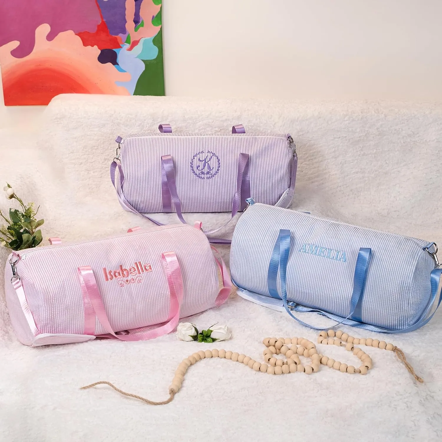 Tomay Custom Embroidered Handbag Personalized Design Large Sling Bags Capacity Adult' Shoulder BagTravel Companion Bag Vacation Bag for All