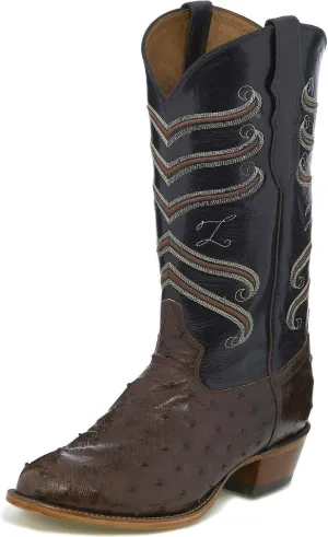 Tony Lama Men's Brown/Full Quill Ostrich Cowboy Boot