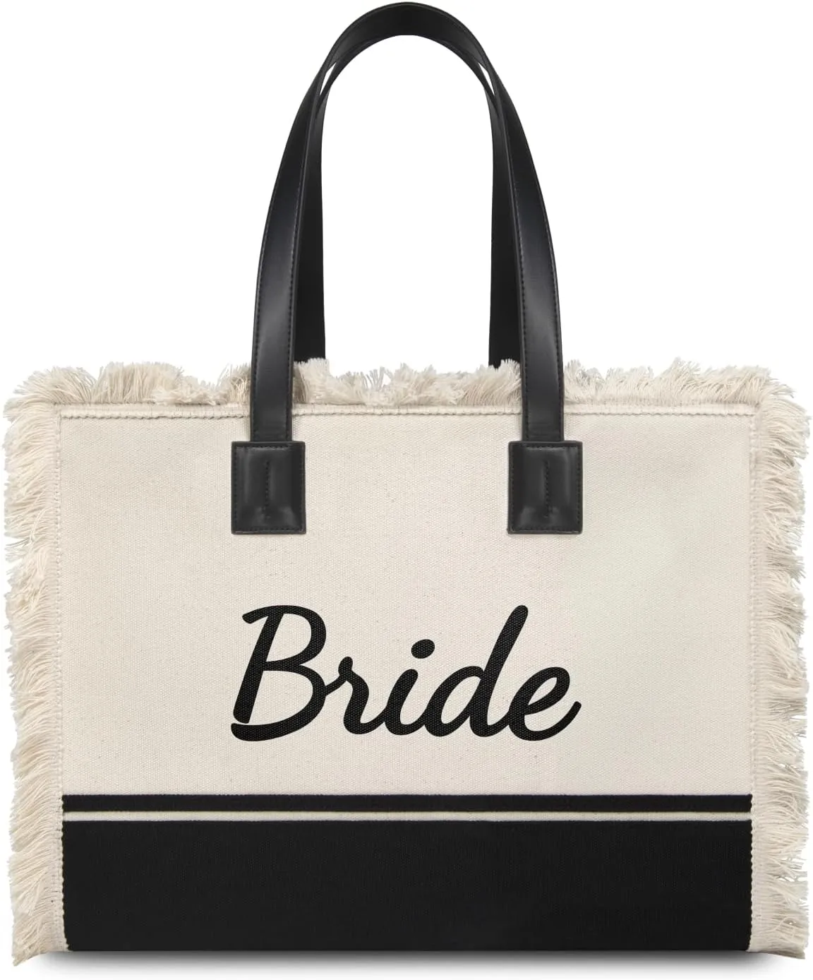 TOPDesign Canvas Tote Bag for Bride, Personalized Bride Gifts for Wedding Bridal Shower Bachelorette Party Engagement Honeymoon, Bridal Accessories Newlyweds Present