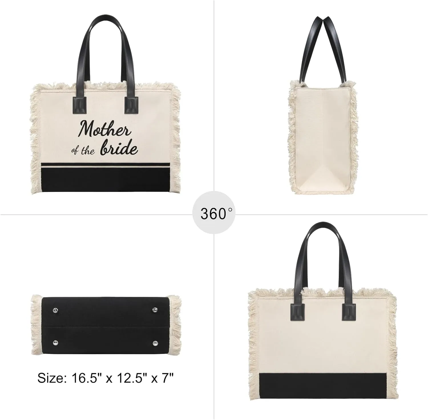 TOPDesign Canvas Tote Bag for Mother of the Bride, Mom Gifts for Mother in Law at Wedding, Engagement, Bridal Shower, Appreciation Gift from Groom