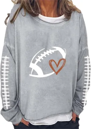 Tops for Women Casual Solid Flower Printed Sweatshirts Comfy Crewneck Long Sleeve Loose Fit Shirts Trendy Graphic Tee