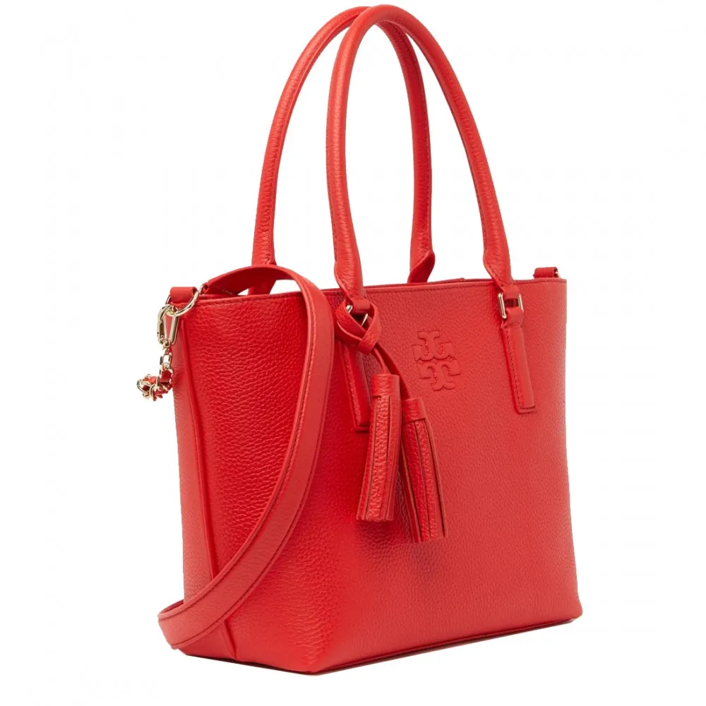 Tory Burch Thea Small Convertible Tote Bag in Brilliant Red