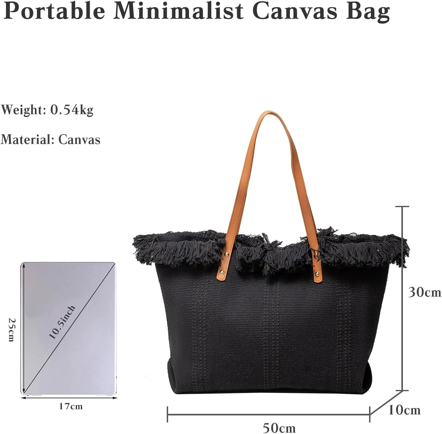 Tote Bag for Women Cute Canvas Shoulder Bag Summer Vibe Beach Bag Casual Handbag Bohemian Hobo Bag with Tassels