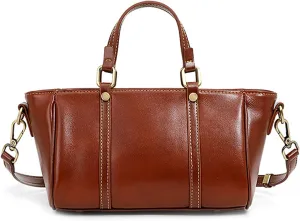 Tote Bag for Women, Genuine Leather Crossbody Handbag Purse, Satchel Designer Shoulder with 2 Shoulder Straps