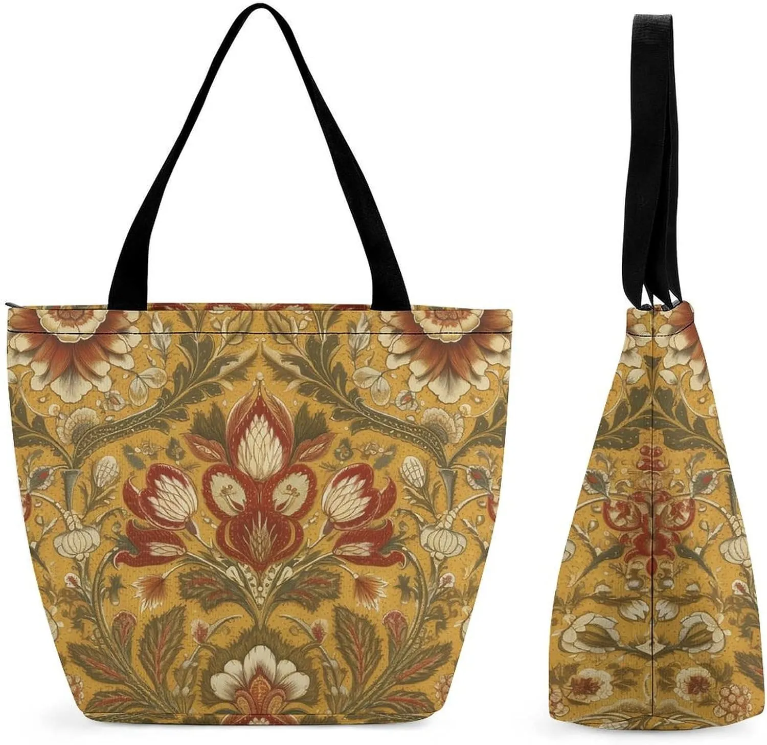 Tote Bag for Women Reusable Handbag Grocery Bags Fashion Shoulder Bags Gram Style Embroidery Shopping Bags