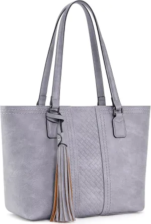 Tote Bag for Women,Leather Top Handle Satchel Purses and Handbags For Women,Trendy Hobo Shoulder Bags With Tassels