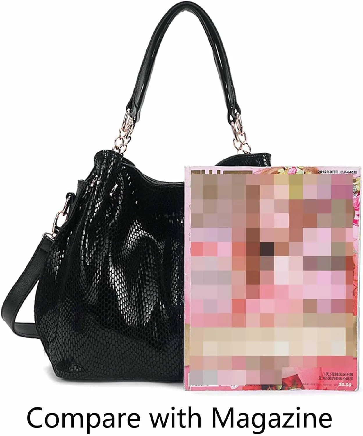 Tote Bag Satchel for Women PU Leather Top-Handle Shoulder Bags Snake Pattern Handbag Purse