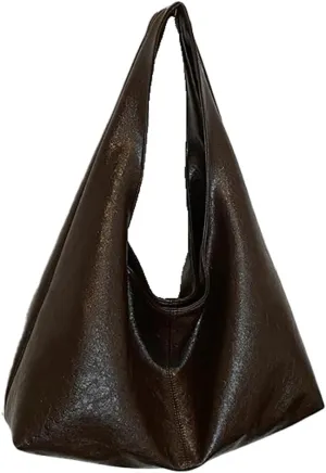 Tote Bag Slouchy Bags for Women Retro PU Leather Crossbody Bag Soft Shoulder Purses Handbags Large Capacity